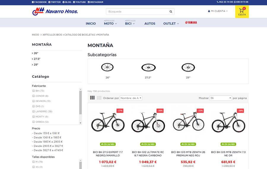 Navarro Hermanos, nuevo catálogo online de bicicletas y motos