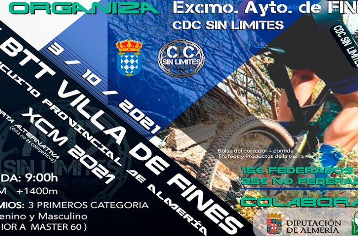 El próximo 3 de Octubre se celebra el Maratón de Fines puntuable para las XCM Series Almería 2021