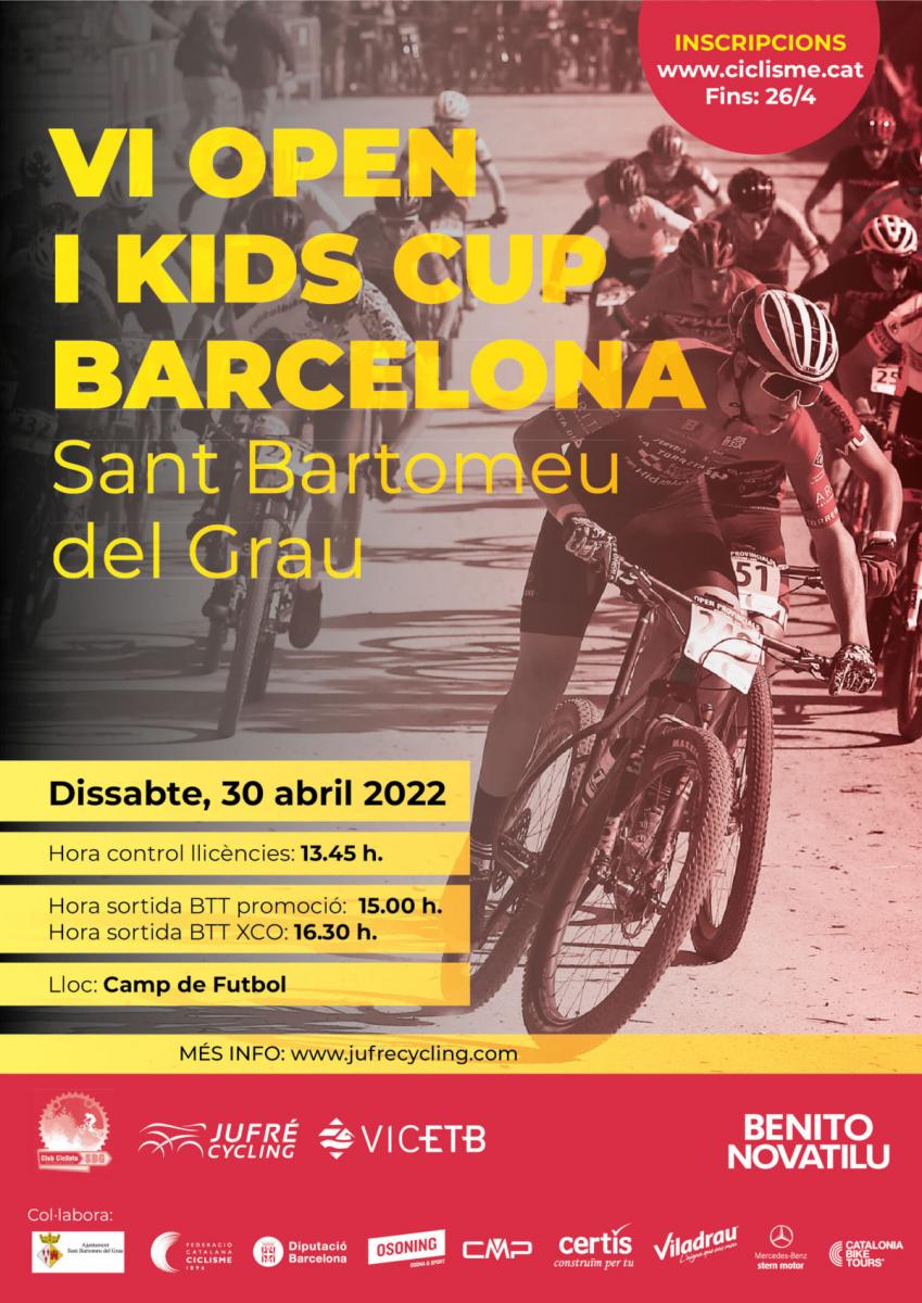 Este sábado, 30 de abril se celebrará en Sant Bartomeu el 6º Open y Kids Cup Bcn BTT a partir de las 15.00 h de la tarde.