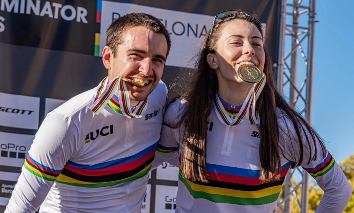 Titouan Perrin-Ganier y Gaia Tormena se proclaman campeones del mundo UCI Mountain Bike Eliminator en Barcelona
