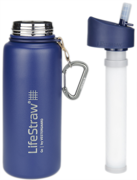 Cantimplora con filtro de agua LifeStraw Go, en acero inoxidable